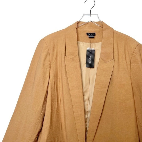 NEW City Chic Bronze Essence Longline Women’s Jacket Blazer Sz 24 - Picture 4 of 14